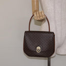 CELINE Macadam Canvas Hand Bag PVC Leather Brown Gold Auth 130918-23