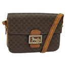 CELINE Macadam Canvas Shoulder Bag PVC Leather Brown Auth 130919-1