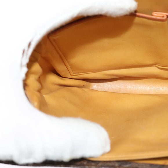 CELINE Macadam Canvas Shoulder Bag PVC Leather Brown Auth 130919