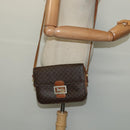 CELINE Macadam Canvas Shoulder Bag PVC Leather Brown Auth 130919-25