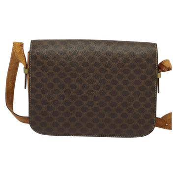 CELINE Macadam Canvas Shoulder Bag PVC Leather Brown Auth 130919 - 0