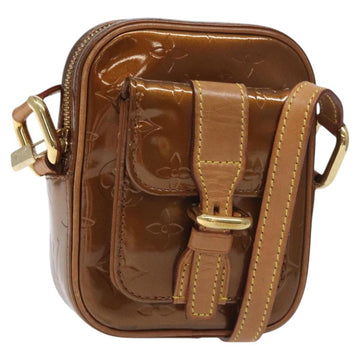 LOUIS VUITTON Monogram Vernis Christie PM Shoulder Bag Bronze M91111 Auth 130923