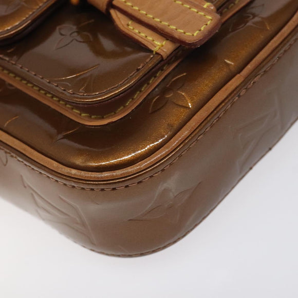 LOUIS VUITTON Monogram Vernis Christie PM Shoulder Bag Bronze M91111 Auth 130923
