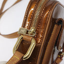 LOUIS VUITTON Monogram Vernis Christie PM Shoulder Bag Bronze M91111 Auth 130923-9