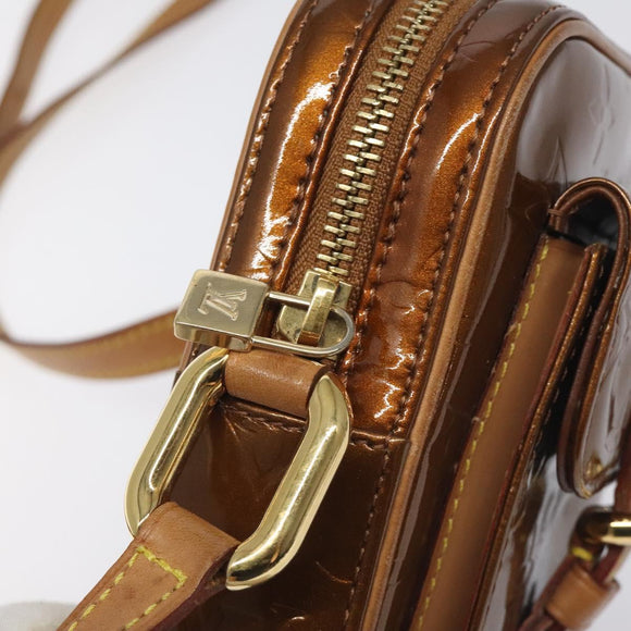 LOUIS VUITTON Monogram Vernis Christie PM Shoulder Bag Bronze M91111 Auth 130923