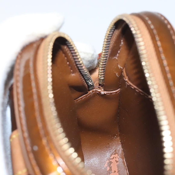 LOUIS VUITTON Monogram Vernis Christie PM Shoulder Bag Bronze M91111 Auth 130923