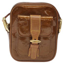 LOUIS VUITTON Monogram Vernis Christie PM Shoulder Bag Bronze M91111 Auth 130923-13