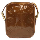 LOUIS VUITTON Monogram Vernis Christie PM Shoulder Bag Bronze M91111 Auth 130923-2