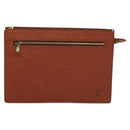 LOUIS VUITTON Epi Angian Clutch Bag Brown M52113 LV Auth 130924-13