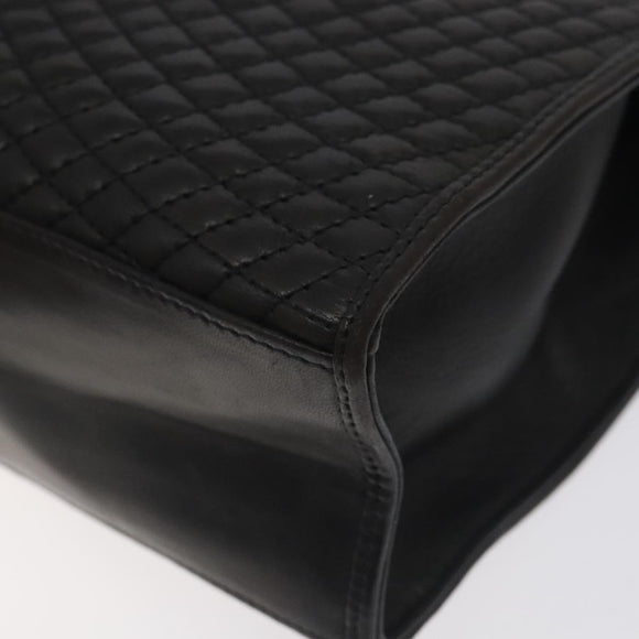 BALLY Hand Bag Leather Black Gold Auth 130931