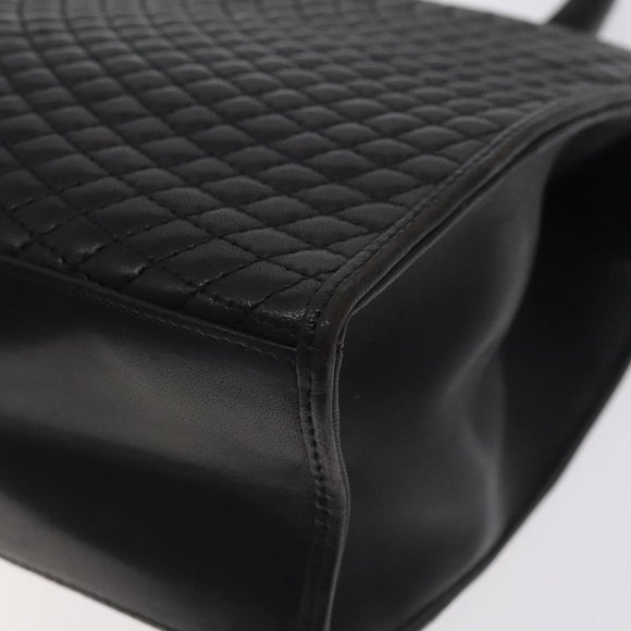 BALLY Hand Bag Leather Black Gold Auth 130931