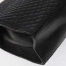 BALLY Hand Bag Leather Black Gold Auth 130931-16