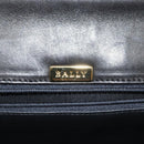 BALLY Hand Bag Leather Black Gold Auth 130931-18