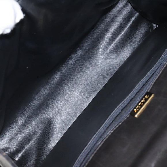 BALLY Hand Bag Leather Black Gold Auth 130931