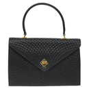 BALLY Hand Bag Leather Black Gold Auth 130931-13