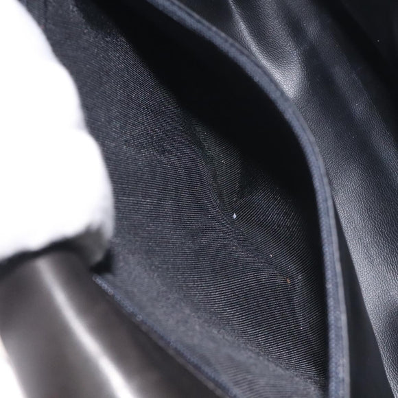 BALLY Hand Bag Leather Black Gold Auth 130931