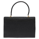 BALLY Hand Bag Leather Black Gold Auth 130931-2