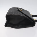 BALLY Hand Bag Leather Black Gold Auth 130931-3