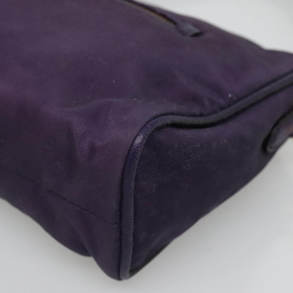 PRADA Shoulder Bag Nylon Purple Gold Auth 130933