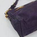 PRADA Shoulder Bag Nylon Purple Gold Auth 130933-8