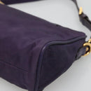 PRADA Shoulder Bag Nylon Purple Gold Auth 130933-16