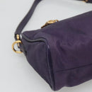 PRADA Shoulder Bag Nylon Purple Gold Auth 130933-17
