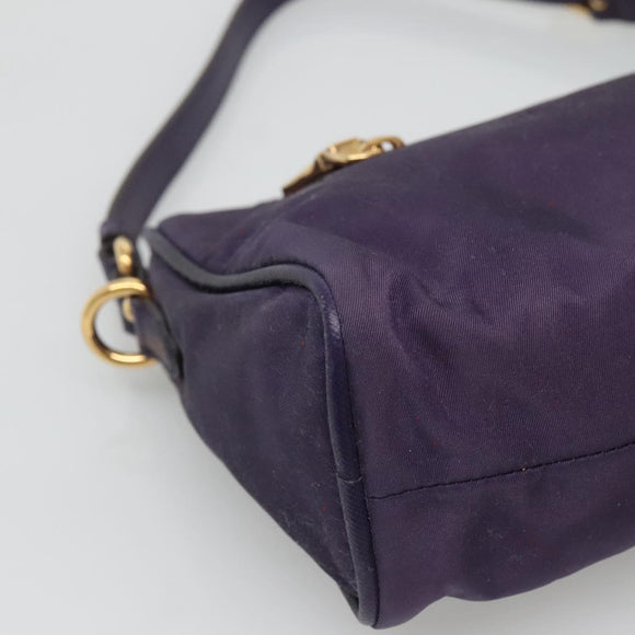 PRADA Shoulder Bag Nylon Purple Gold Auth 130933
