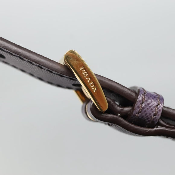 PRADA Shoulder Bag Nylon Purple Gold Auth 130933