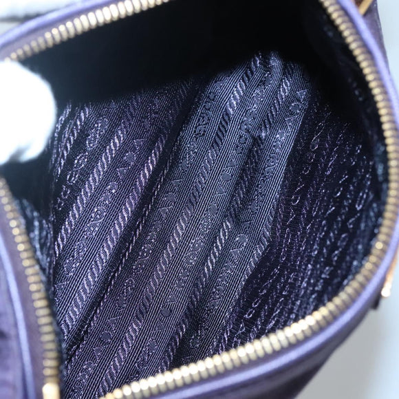 PRADA Shoulder Bag Nylon Purple Gold Auth 130933
