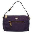 PRADA Shoulder Bag Nylon Purple Gold Auth 130933-13