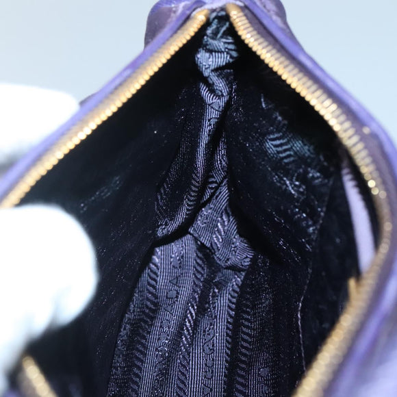 PRADA Shoulder Bag Nylon Purple Gold Auth 130933