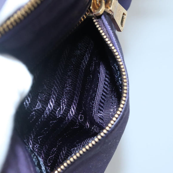 PRADA Shoulder Bag Nylon Purple Gold Auth 130933