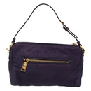 PRADA Shoulder Bag Nylon Purple Gold Auth 130933-2