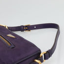 PRADA Shoulder Bag Nylon Purple Gold Auth 130933-14