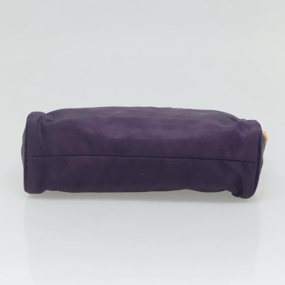 PRADA Shoulder Bag Nylon Purple Gold Auth 130933