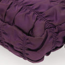 PRADA Chain Hand Bag Nylon 2way Purple Silver Auth 130934-16