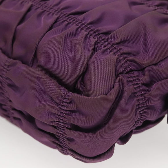 PRADA Chain Hand Bag Nylon 2way Purple Silver Auth 130934