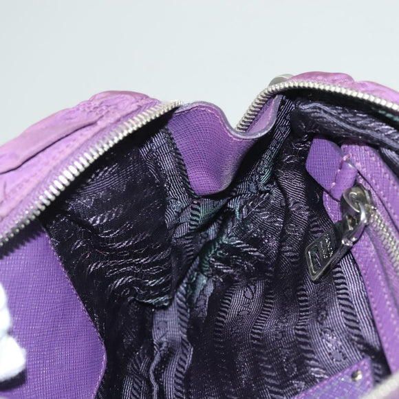 PRADA Chain Hand Bag Nylon 2way Purple Silver Auth 130934