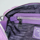 PRADA Chain Hand Bag Nylon 2way Purple Silver Auth 130934-21