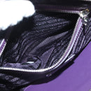PRADA Chain Hand Bag Nylon 2way Purple Silver Auth 130934-22