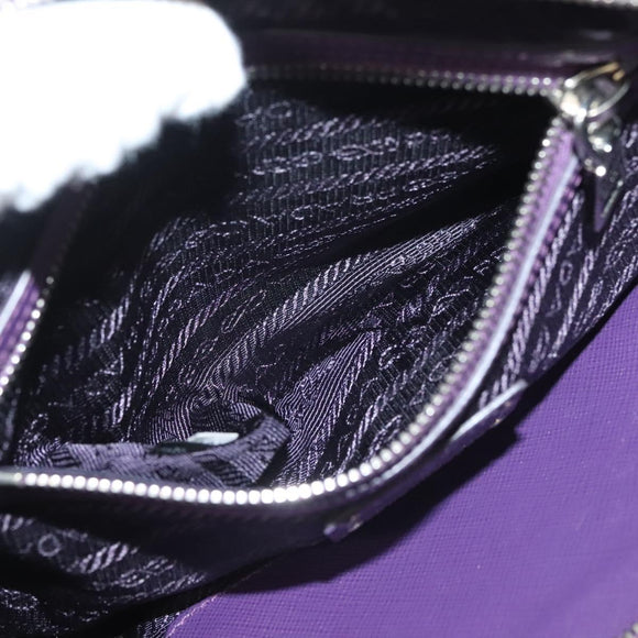PRADA Chain Hand Bag Nylon 2way Purple Silver Auth 130934