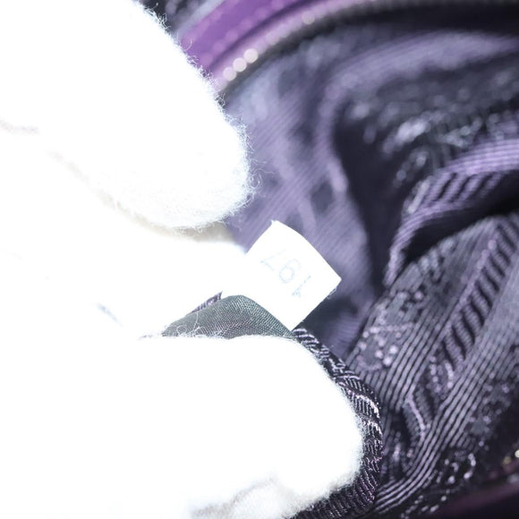 PRADA Chain Hand Bag Nylon 2way Purple Silver Auth 130934