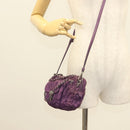 PRADA Chain Hand Bag Nylon 2way Purple Silver Auth 130934-24