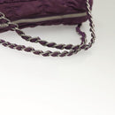 PRADA Chain Hand Bag Nylon 2way Purple Silver Auth 130934-7