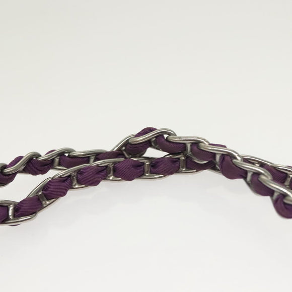 PRADA Chain Hand Bag Nylon 2way Purple Silver Auth 130934