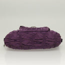 PRADA Chain Hand Bag Nylon 2way Purple Silver Auth 130934-5