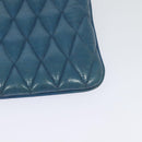 Miu Miu Shoulder Bag Leather Blue Gold Auth 130936-16