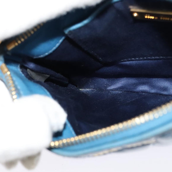 Miu Miu Shoulder Bag Leather Blue Gold Auth 130936