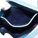 Miu Miu Shoulder Bag Leather Blue Gold Auth 130936-20