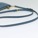 Miu Miu Shoulder Bag Leather Blue Gold Auth 130936-7
